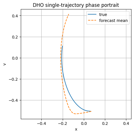 Single-trajectory DHO phase forecast